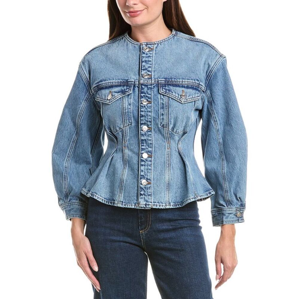 Frame Denim Womens The Nipped Collarless Jacket